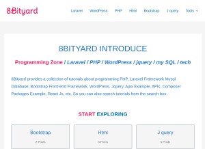 How 8bityard.com looks like on a tablet such as an iPad.