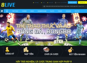 How 8live.net looks like on a tablet such as an iPad.