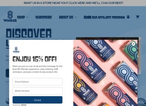 How 8thwondertea.com looks like on a tablet such as an iPad.