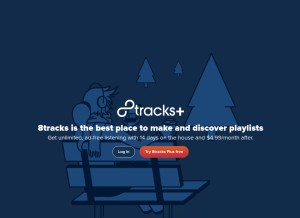How 8tracks.com looks like on a tablet such as an iPad.