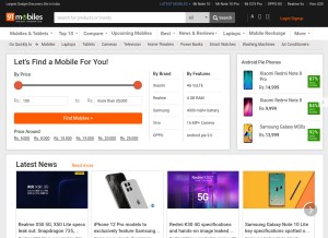How 91mobiles.com looks like on a tablet such as an iPad.