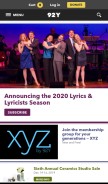 How 92y.org looks like on a mobile device such as an iPhone.