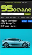 How 95octane.com looks like on a mobile device such as an iPhone.