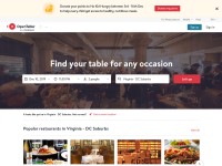 Desktop screenshot for opentable.ca