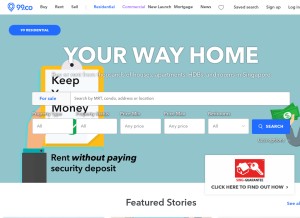 How 99.co looks like on a tablet such as an iPad.
