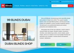 How 99blinds.com looks like on a tablet such as an iPad.