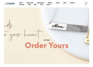 How 9charm.com looks like on a tablet such as an iPad.