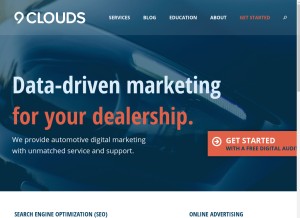 How 9clouds.com looks like on a tablet such as an iPad.