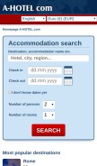 How a-hotel.com looks like on a mobile device such as an iPhone.