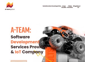 How a-team.global looks like on a tablet such as an iPad.