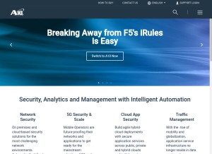 How a10networks.com looks like on a tablet such as an iPad.