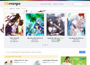 How a3manga.com looks like on a tablet such as an iPad.