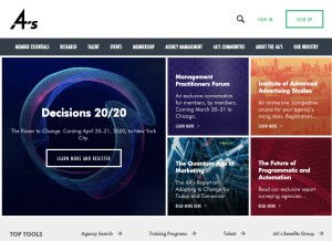 How aaaa.org looks like on a tablet such as an iPad.