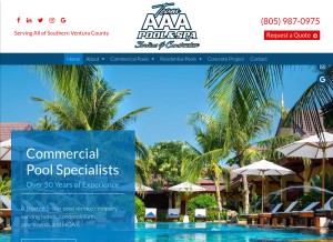 How aaapoolmaintenance.com looks like on a tablet such as an iPad.