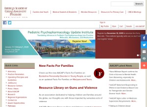 How aacap.org looks like on a tablet such as an iPad.