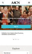 How aacn.org looks like on a mobile device such as an iPhone.