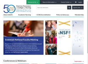 How aacnnursing.org looks like on a tablet such as an iPad.
