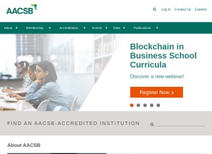 How aacsb.edu looks like on a tablet such as an iPad.