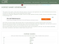 Desktop screenshot for horse-name-generator.com