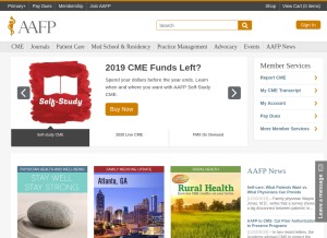 How aafp.org looks like on a tablet such as an iPad.