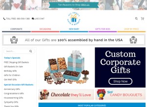 How aagiftsandbaskets.com looks like on a tablet such as an iPad.