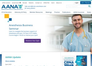 How aana.com looks like on a tablet such as an iPad.