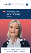 How aanp.org looks like on a mobile device such as an iPhone.