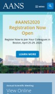 How aans.org looks like on a mobile device such as an iPhone.