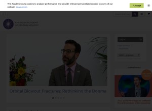 How aao.org looks like on a tablet such as an iPad.