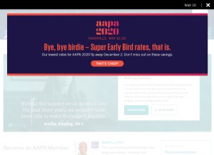 How aapa.org looks like on a tablet such as an iPad.