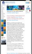 How aapm.org looks like on a mobile device such as an iPhone.