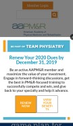 How aapmr.org looks like on a mobile device such as an iPhone.