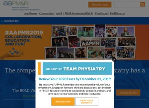 How aapmr.org looks like on a tablet such as an iPad.