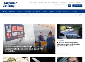 How aargauerzeitung.ch looks like on a tablet such as an iPad.