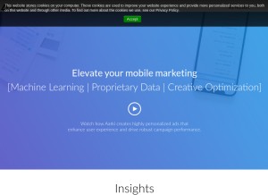 How aarki.com looks like on a tablet such as an iPad.