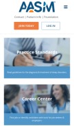 How aasm.org looks like on a mobile device such as an iPhone.