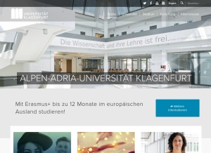 How aau.at looks like on a tablet such as an iPad.