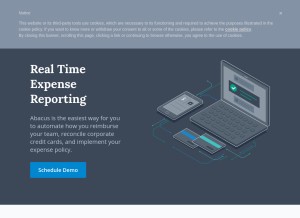 How abacus.com looks like on a tablet such as an iPad.
