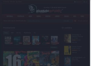 How abandomoviez.net looks like on a tablet such as an iPad.