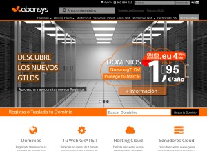 How abansys.com looks like on a tablet such as an iPad.