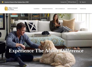 How abbeycarpet.com looks like on a tablet such as an iPad.