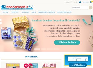 How abbonamenti.it looks like on a tablet such as an iPad.