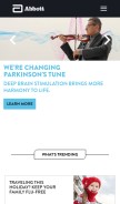 How abbott.com looks like on a mobile device such as an iPhone.