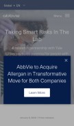 How abbvie.com looks like on a mobile device such as an iPhone.