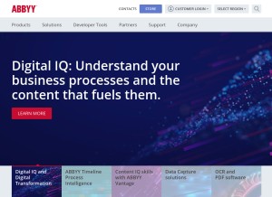 How abbyy.com looks like on a tablet such as an iPad.