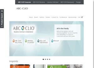 How abc-clio.com looks like on a tablet such as an iPad.