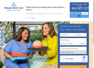 How abc-seniors.ca looks like on a tablet such as an iPad.