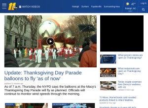 How abc11.com looks like on a tablet such as an iPad.