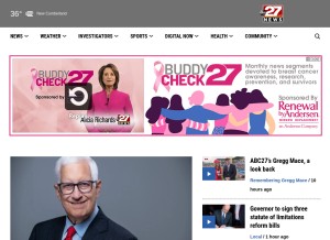 How abc27.com looks like on a tablet such as an iPad.