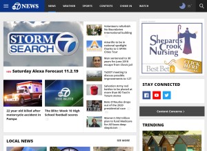 How abc7amarillo.com looks like on a tablet such as an iPad.